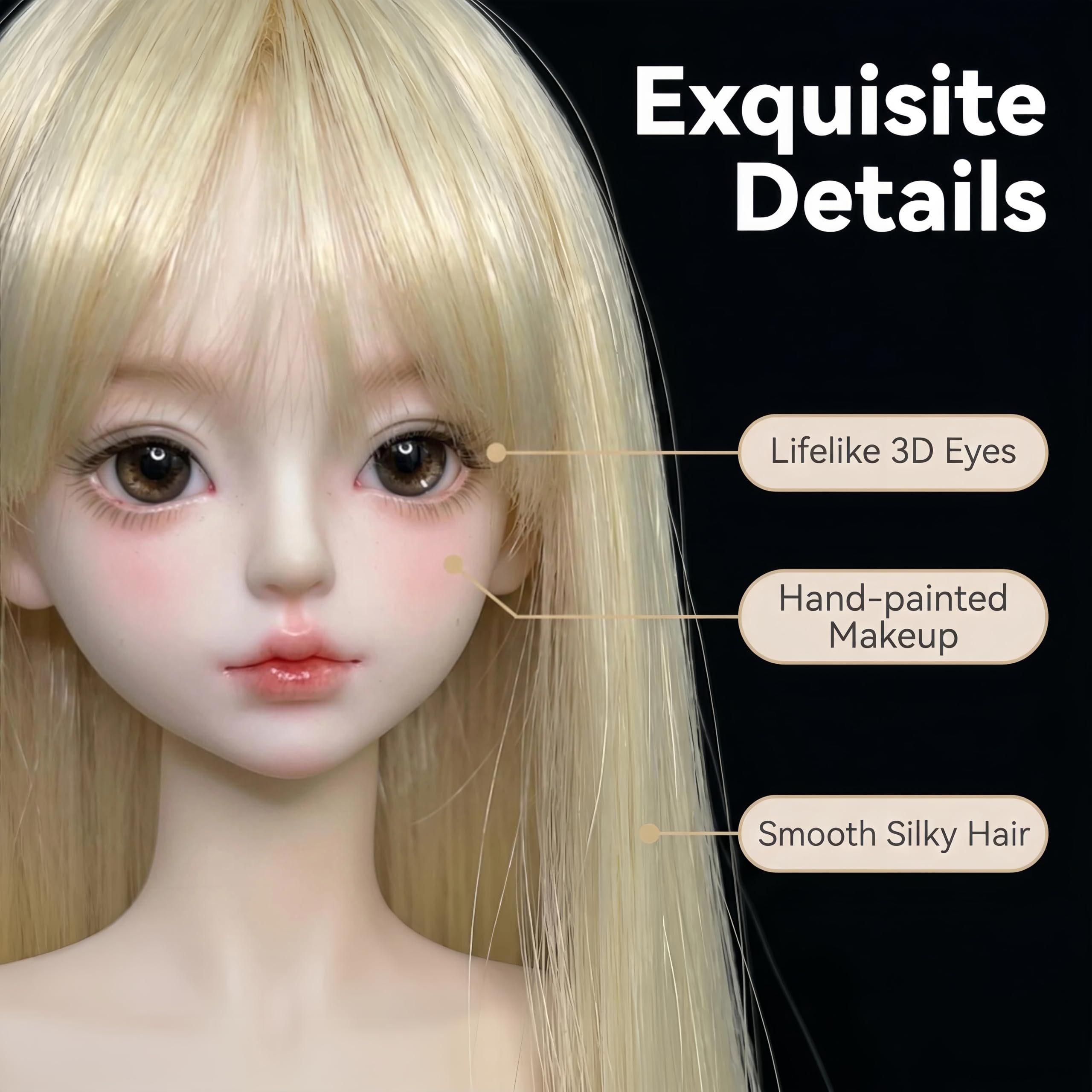 BJD Puppenkleidung Handgemachte Mode Kleidung für 1/3 1/4 1/6 SD BJD Ball Jointed Doll (Doll und Komplettes Outfit Set, 1/4)