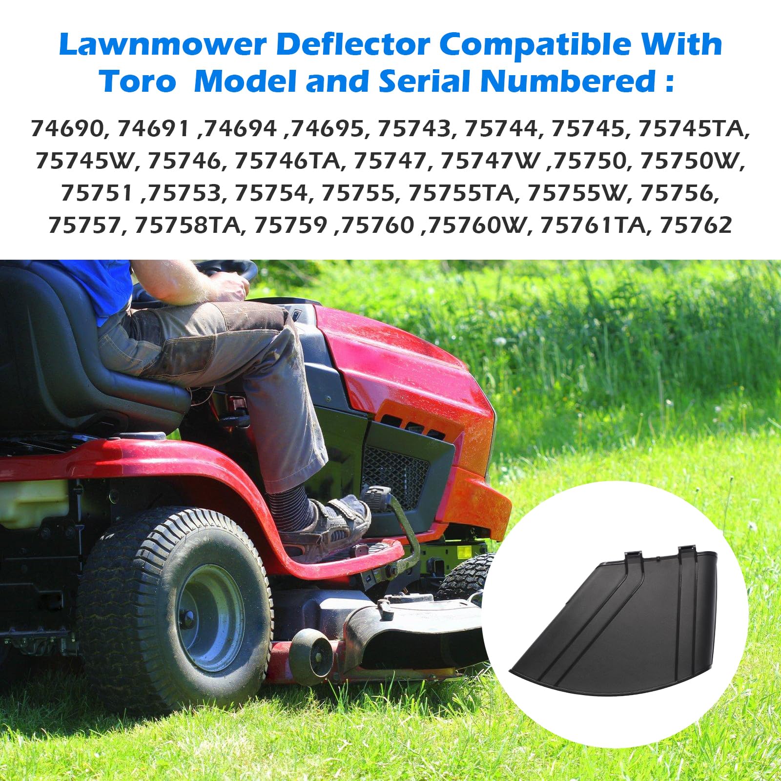 138-7502 - Protector deflector de cortacésped compatible con QZE725GKC42200 QZE725GKC50200 QZS735GKC54200, para cortacésped Toro y Exmark Quest de 42 a 60 pulgadas Serie 50, Quest Serie S 54