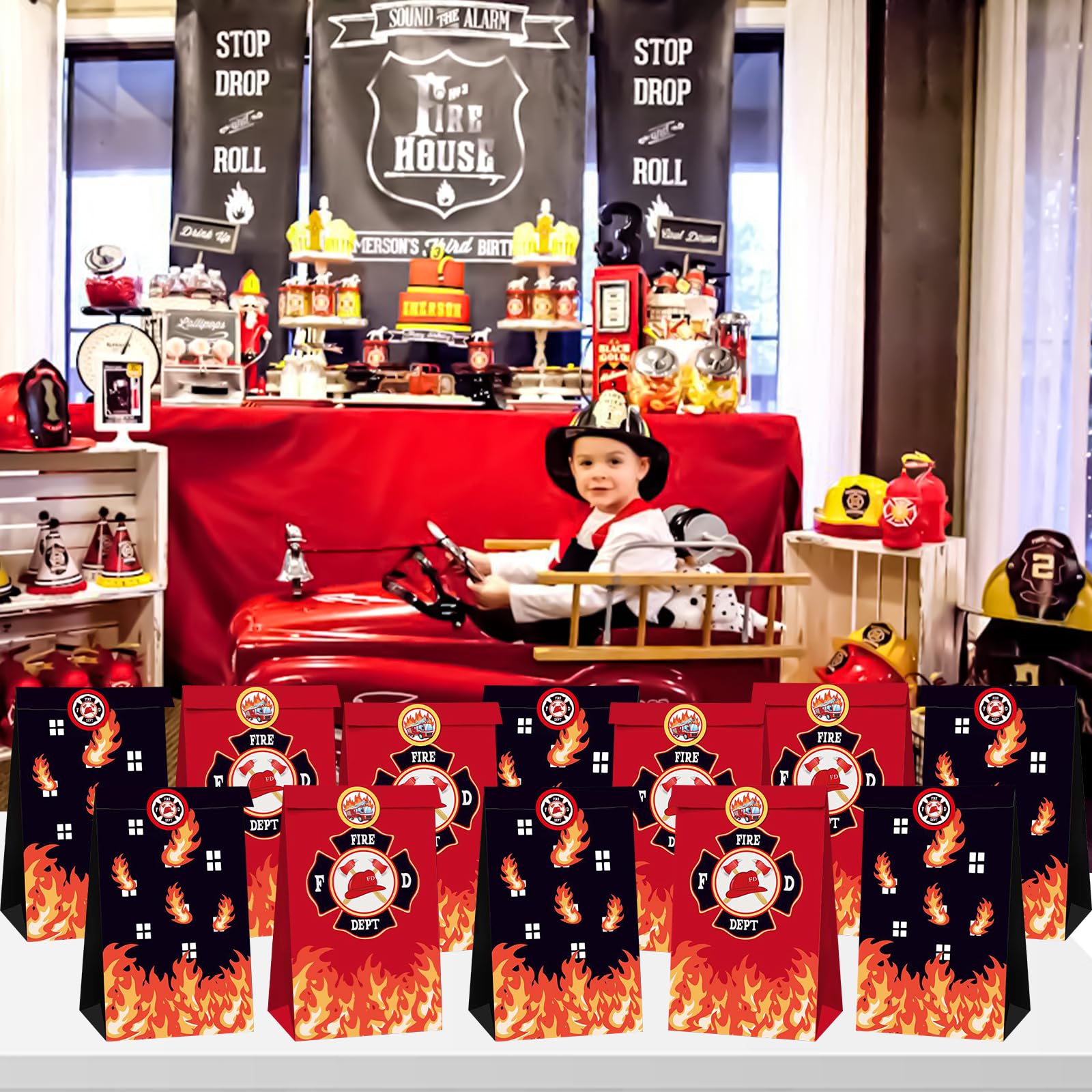 30 Portachiavi A Tema Pompiere - Camion, Estintore, Casco - Per Feste E Regali - Foto 9