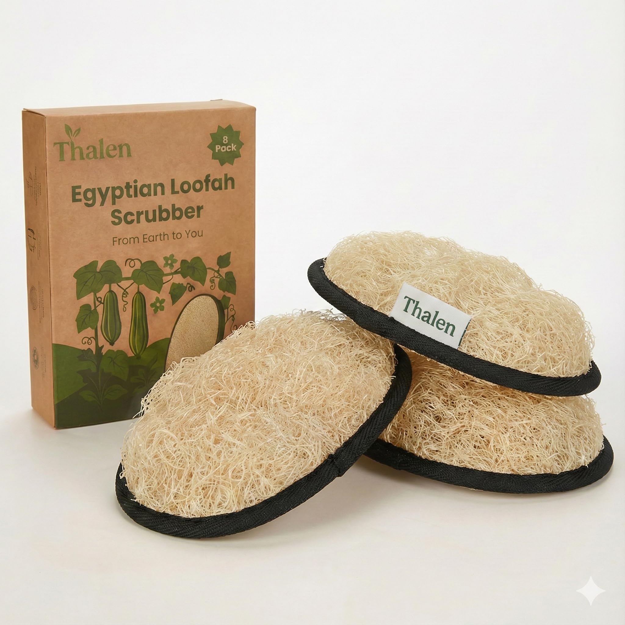 ResinHeads Natural Loofah Exfoliating Body Scrubber 3-Pack
