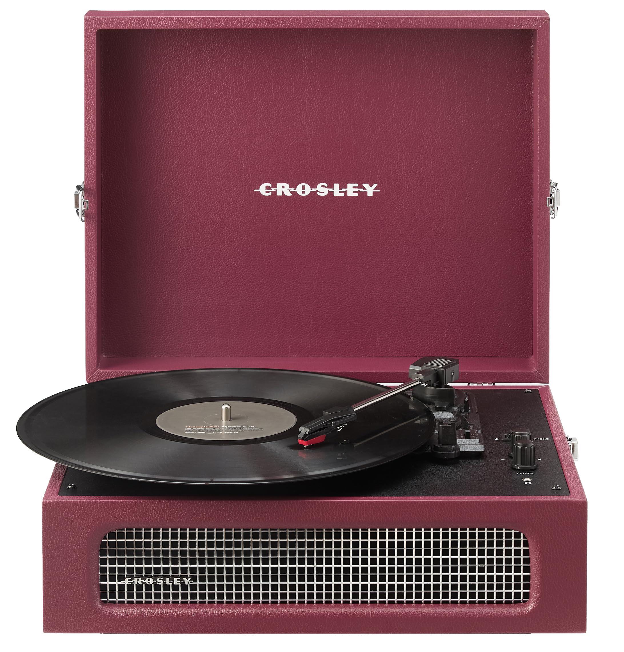 Crosley CR8017B-BU Voyager Record Player, Burgundy