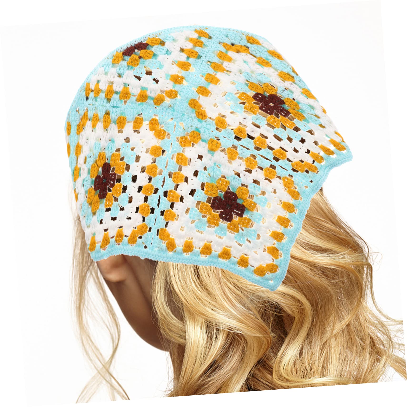 FRCOLOR 3 Piezas Diadema Triangular Pañuelos De Pelo Para Mujer Lazos Para El Cabello Para Mujeres Pañuelo Pañuelo Pelo Triangular Floral De Ganchillo Toalla Tejer Enfermero Tela