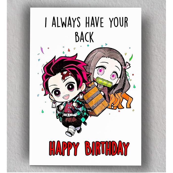 Buy I Always Got Your Back Birthday Card | Anime Greeting Card | Demon ...
