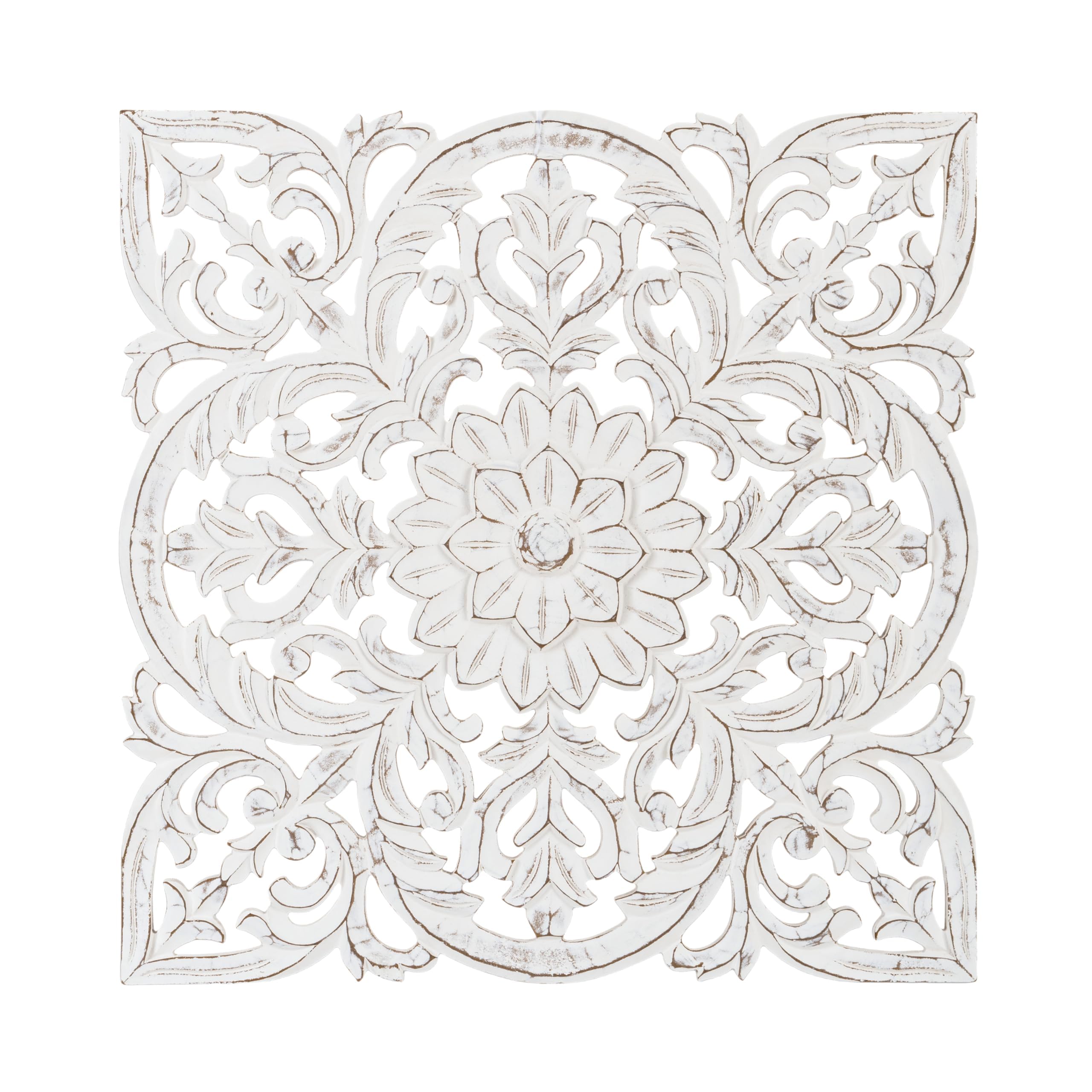 JFY Designs Blaze Hand Carved Wood Medallion Wall Panels Bedroom Décor