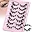 JIMIRE False Eyelashes Wispy Lash Clusters Manga Cat Eye Lashes 15MM Mink Lashes Fluff Russian D Curly Strip Lashes Look Like Lash Extensions Pestaas 7 Pairs Pack