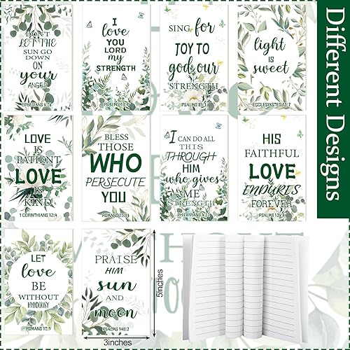 Miniatura 6 de Sinmoe El juego de 120 regalos de la Biblia incluye 30 marcadores de versículos de la Biblia, 30 bolígrafos de las Escrituras, 30 cuadernos