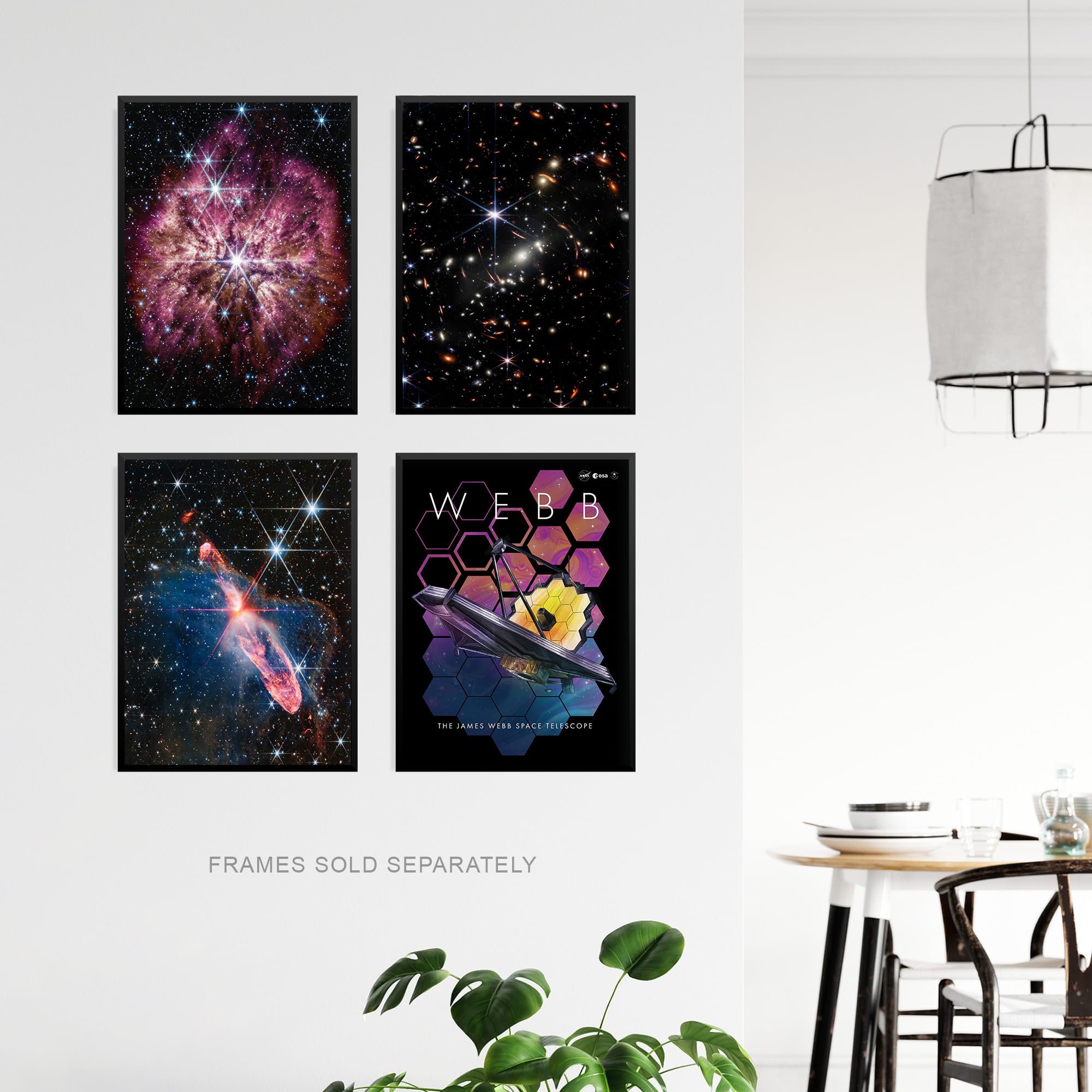 Artery8 Pack of 4 NASA James Webb Space Telescope Deep Field Image Galaxies Prelude to Supernova Actively Forming Stars Unframed A4 Wall Art Living Room Prints Set - Image 3
