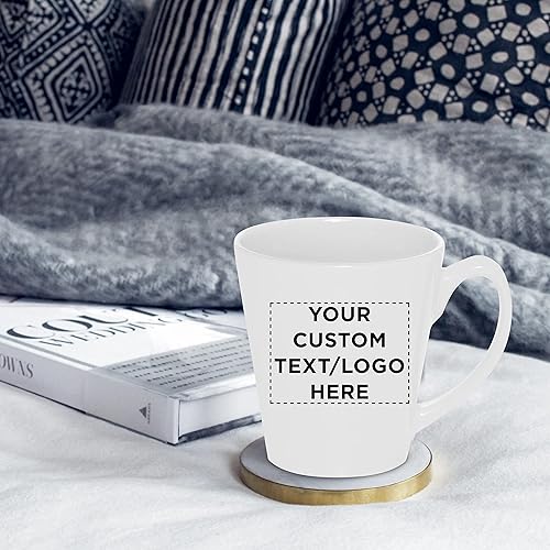 Miniatura 7 de DISCOUNT PROMOS Taza de café con leche de cerámica brillante personalizada de 12 onzas, juego de 50, paquete personalizado a granel, perfecta para
