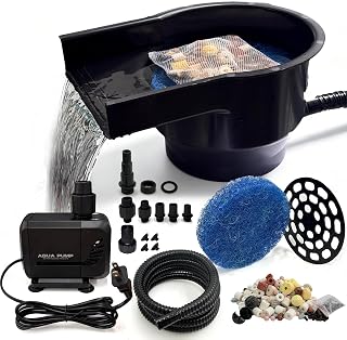 Pond Waterfall Spillway Kit with 900 GPH Pump & Hose, 8" Weir