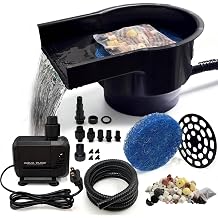 Pond Waterfall Spillway Kit with 900 GPH Pump & Hose, 8" Weir