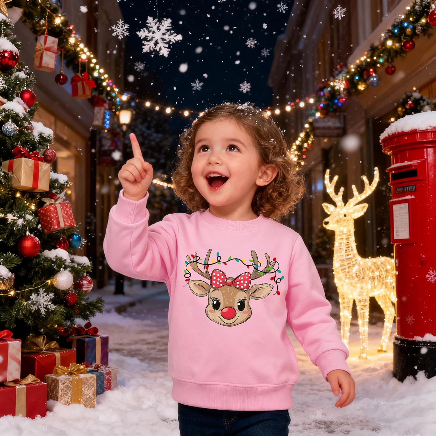 Toddler Boys Girls Christmas Sweatshirts Kid Xmas Ugly Elk Santa Monster Truck Long Sleeve Tops Shirt Clothes 2-7 Years - Image 3