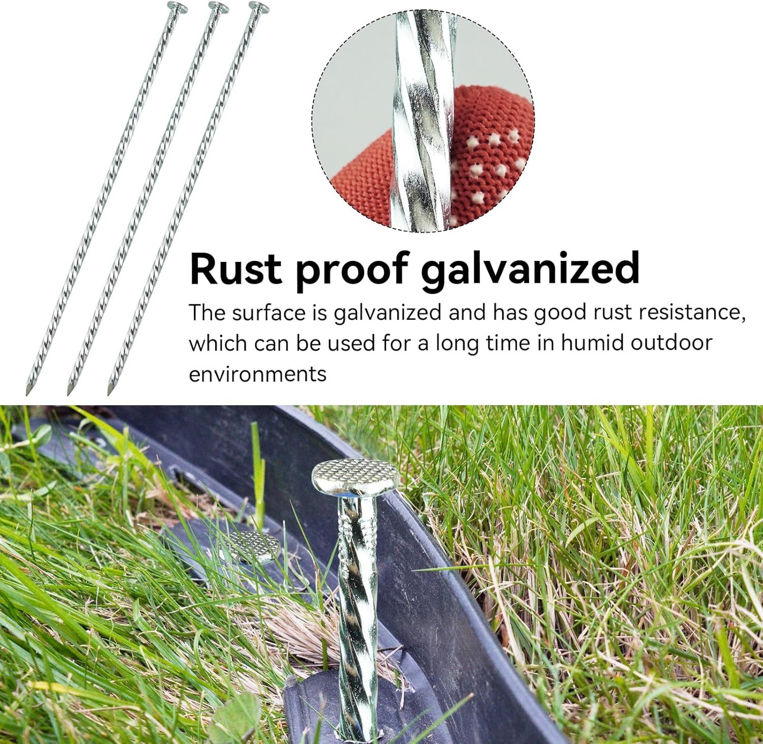 14インチ 高耐久スパイラルランドスケープステーク、25個パック 亜鉛メッキメタルランドスケープスパイク エッジングアンカー 舗装エ