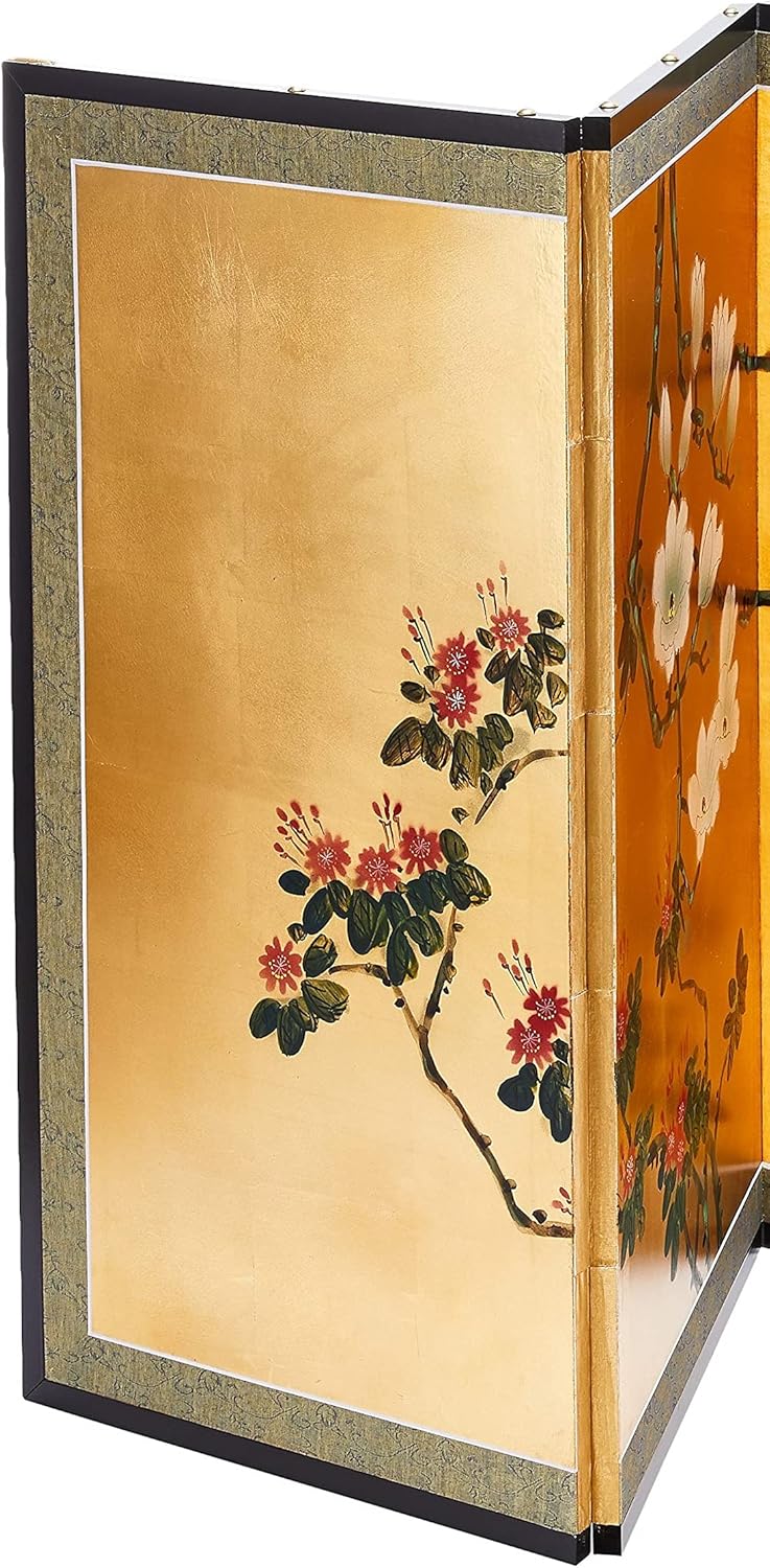 Red Lantern Love Birds on Traditional Gold Leaf