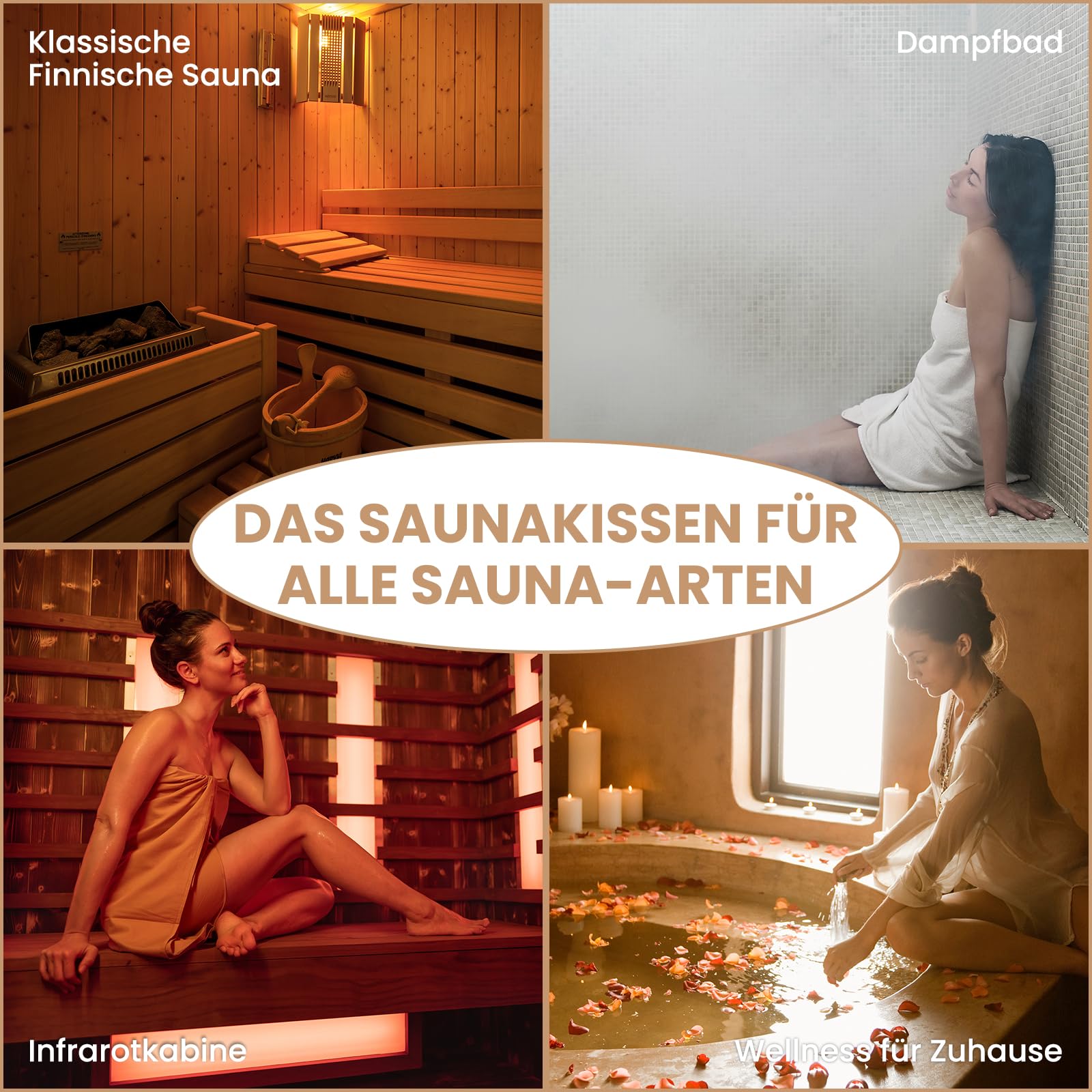 2 Stück Sauna Kopfstütze Holz [100% Naturholz] - Sauna Zubehör - Ergonomische Nackenstütze mit Luftzirkulation & Rutschfester Basis - Für alle Saunatypen inkl. Infrarotkabine & Dampfbad