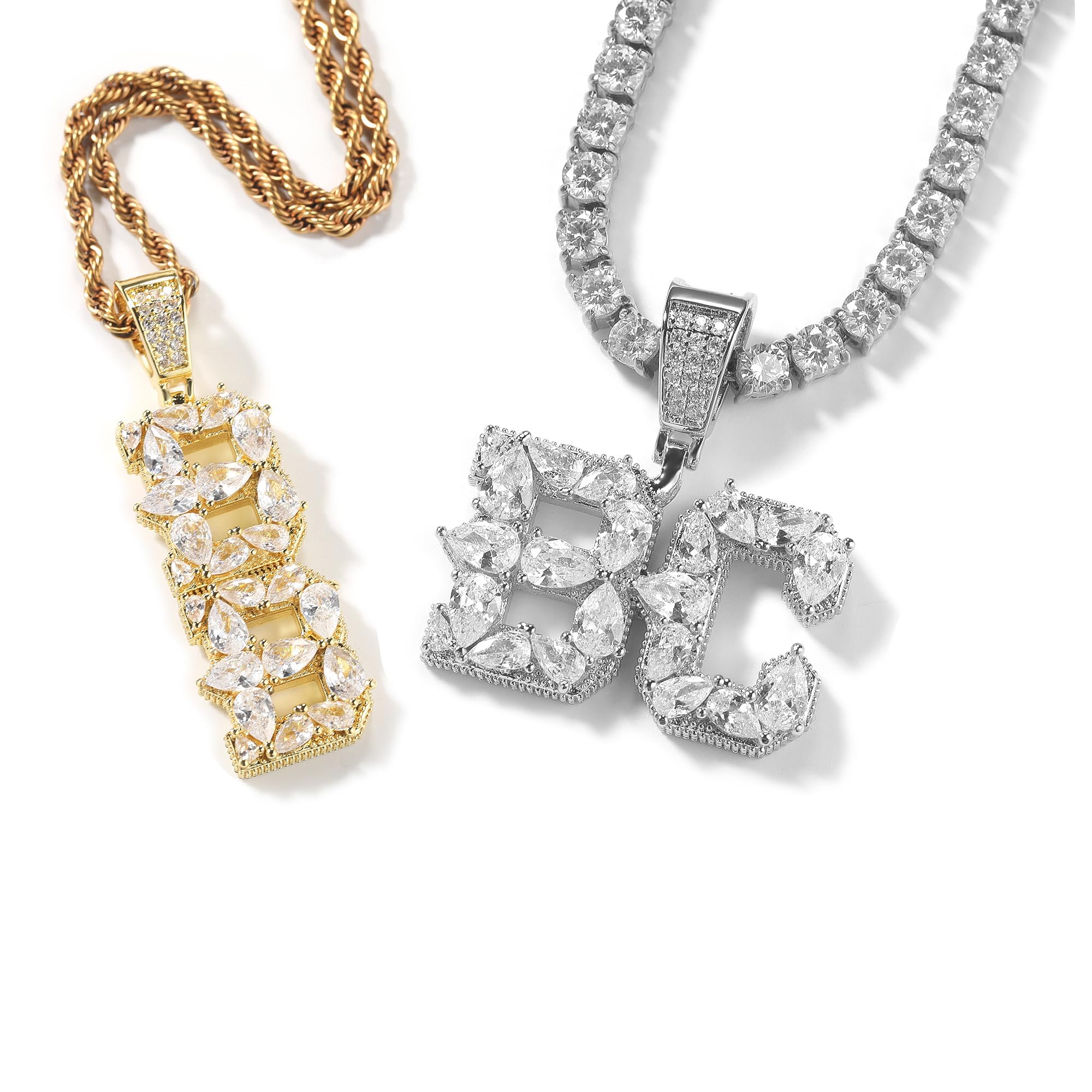 Delicata Collana Iniziale, Pendente Lettere Oro Placcato Brillanti | Scegli A-Z per il tuo pendente iniziale. Collana monogramma per lui/lei, perfetta da sola o per il layering.