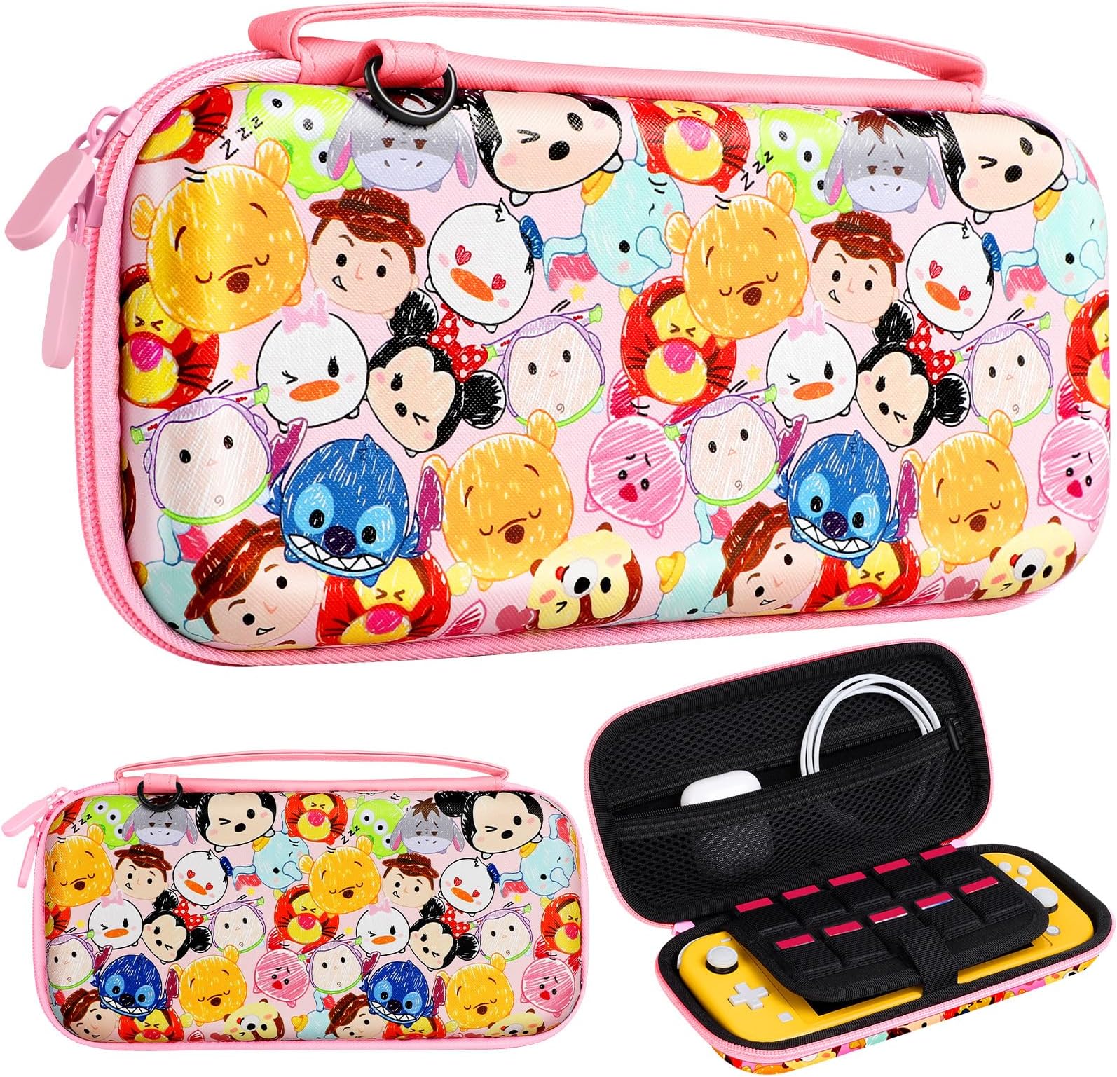 Xinocy for Nintendo Switch for Switch Lite Carrying Case - Cute Kawaii Design for Switch Lite Travel Cases Portable Storage Carry Protective Hard Shell for Women Girls Boys Teens, Cartoon