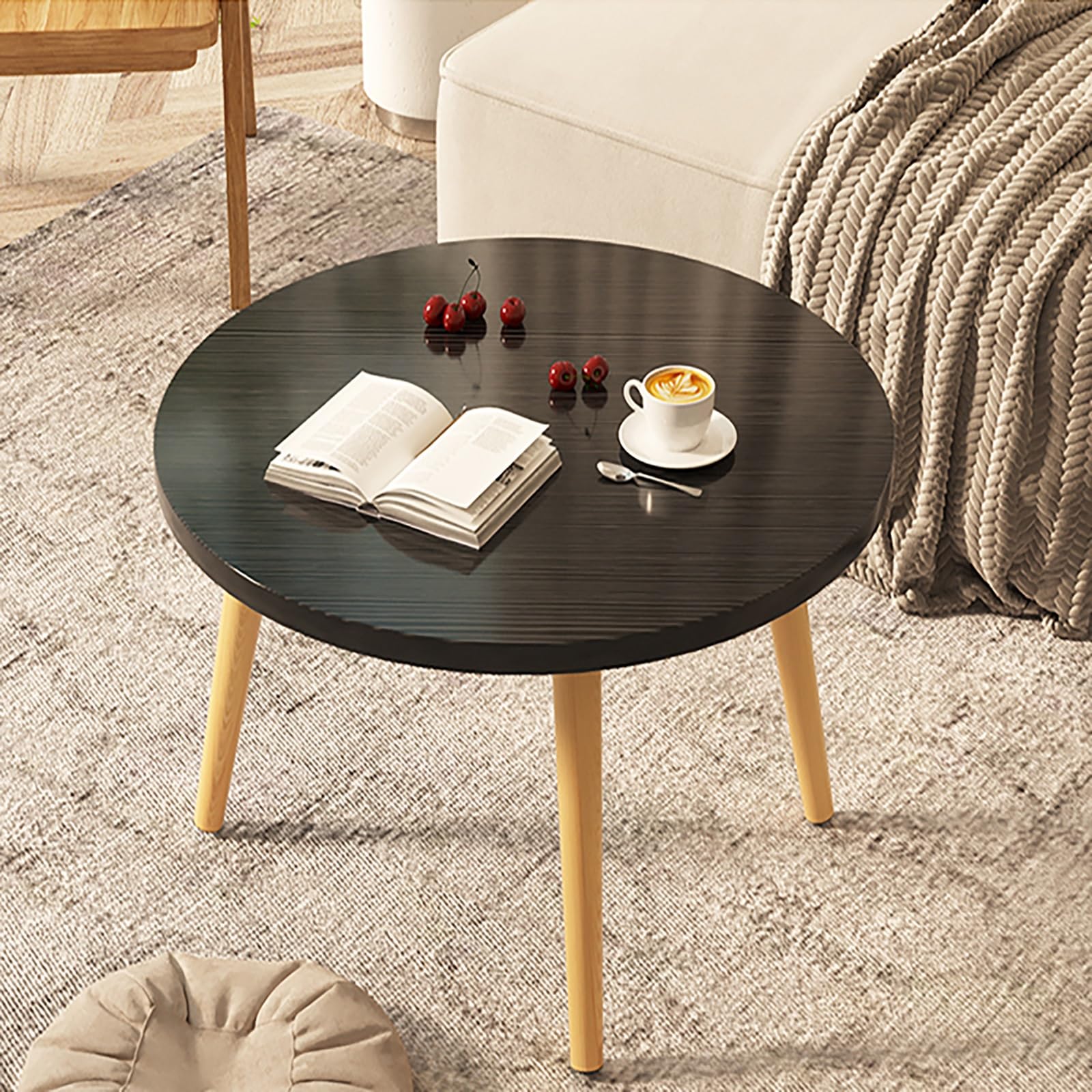 Table basse ronde moderne de salon et petite table d'appoint design 50x40