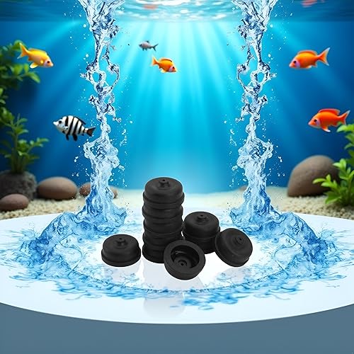 Miniatura 5 de 10 piezas de accesorios de bomba de aire de diafragma de acuario negro EPDM, piezas de repuesto de bomba de oxígeno de goma EPDM para acuario,