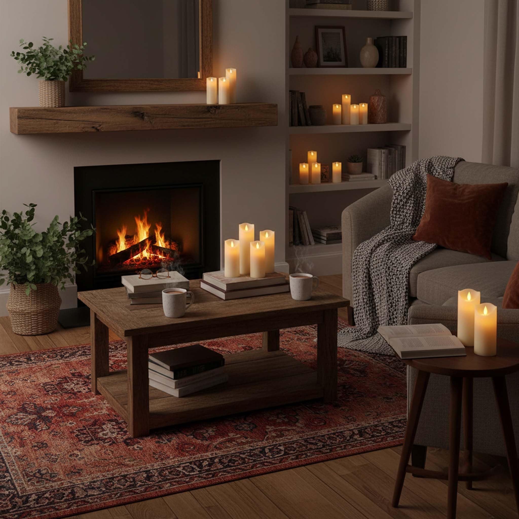 VETOUR Candele elettriche a LED senza fiamma: 9 candele elettriche a batteria H5 "6 "7" 8 "9" D2.2 "Candele elettriche tremolanti in vera cera con telecomandi e timer per Chris Halloween Decor