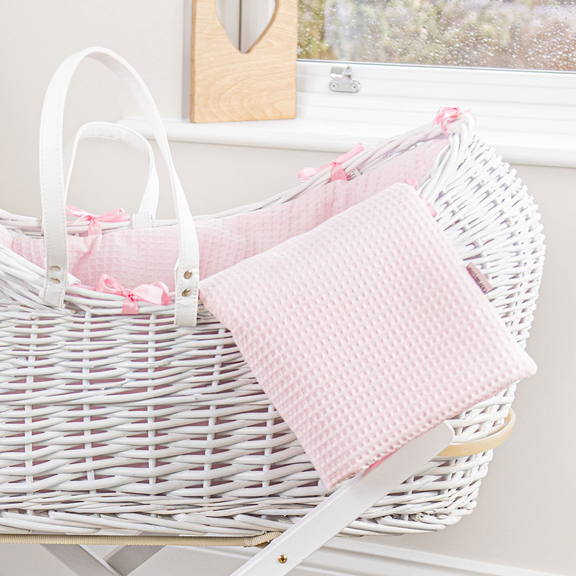Waffle blanco mimbre Noah Pod – Rosa