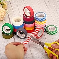 Vista 4 de PATIKIL Cinta holográfica Washi de 0.59 pulgadas x 10.93 yardas, 1 rollo de calcomanías autoadhesivas con patrón de rayas para decoración de Rosa