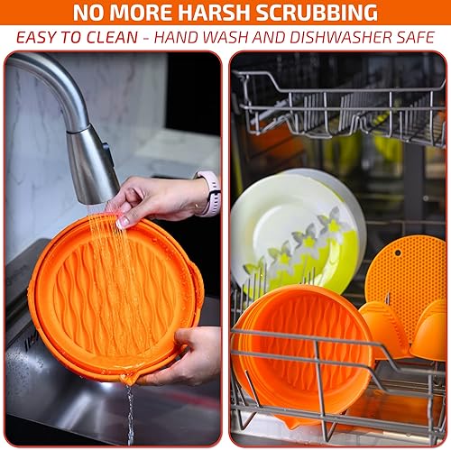 Miniatura 2 de Kitchentastic Accesorios para freidora de aire de silicona. Forros de freidora de aire reutilizables Silicona Reemplaza papel pergamino para