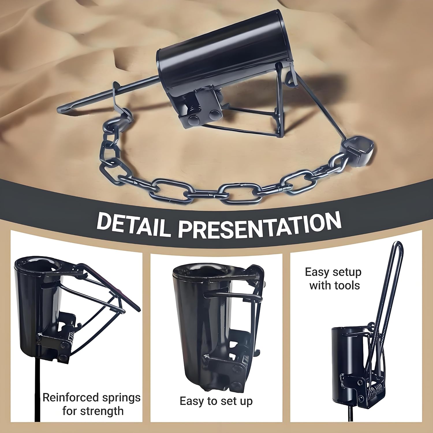 Duke DP's Dog Proof Free Extensions DP Kit with Setter Tool-7 Inch Leverage Handle-Duke Bridger Bait Placement Tool (Without settool)