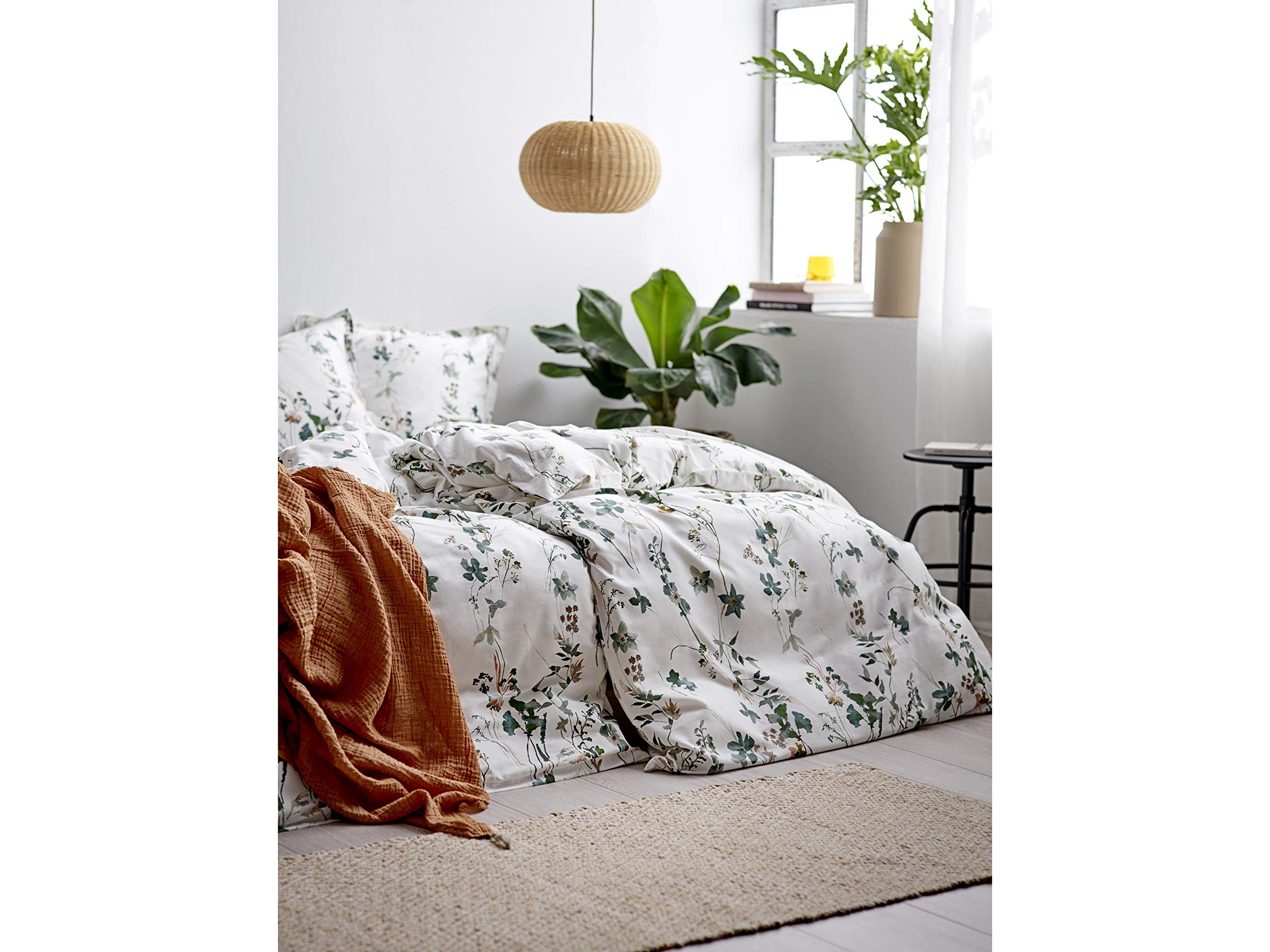 Södahl Organic Meadow Bio Bettwäsche 155x220 cm aus 100% Bio-Baumwolle, Set mit 1 Bettbezug 155 x 220 cm und 1 Kissenbezug 80 x 80 cm, Dusty Pine