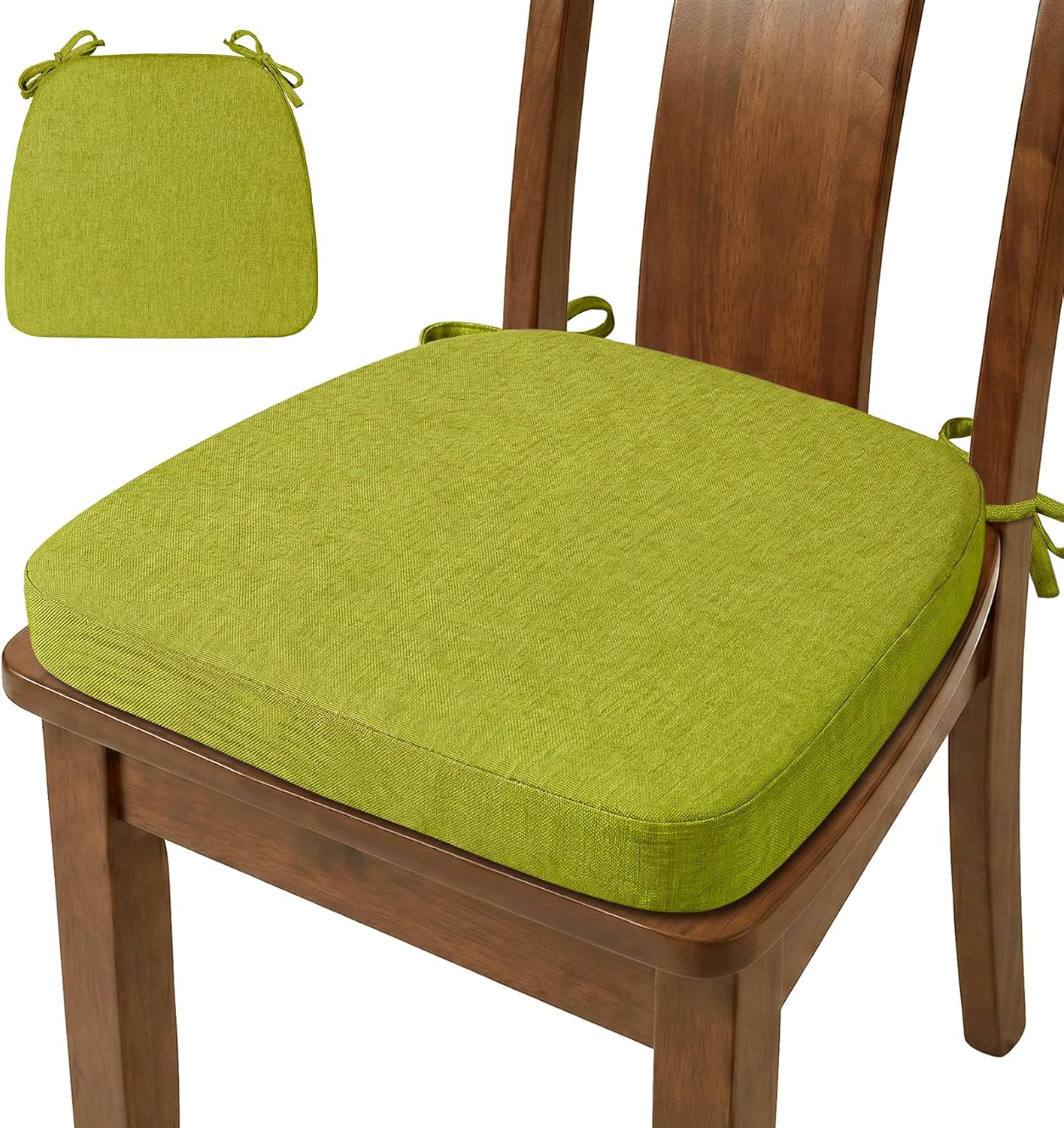 D-Shaped Chair Cushions Set of 1, Chair Pads with Ties, 17" x 16"