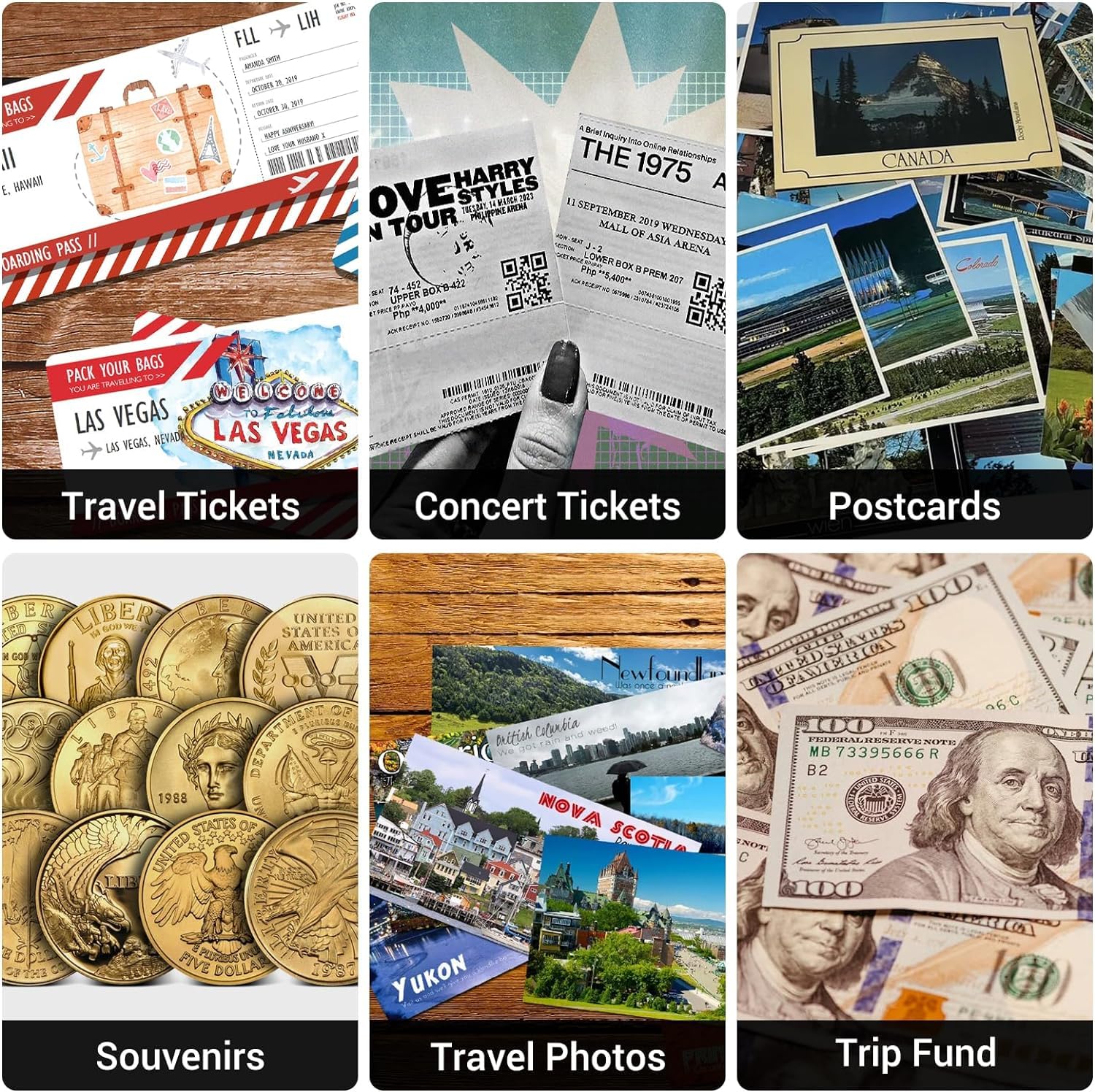 Scatola Ricordi Viaggio Legno - Adventure Archive Box Con Slot, Cornice Biglietti, Regalo Viaggiatori - Foto 12