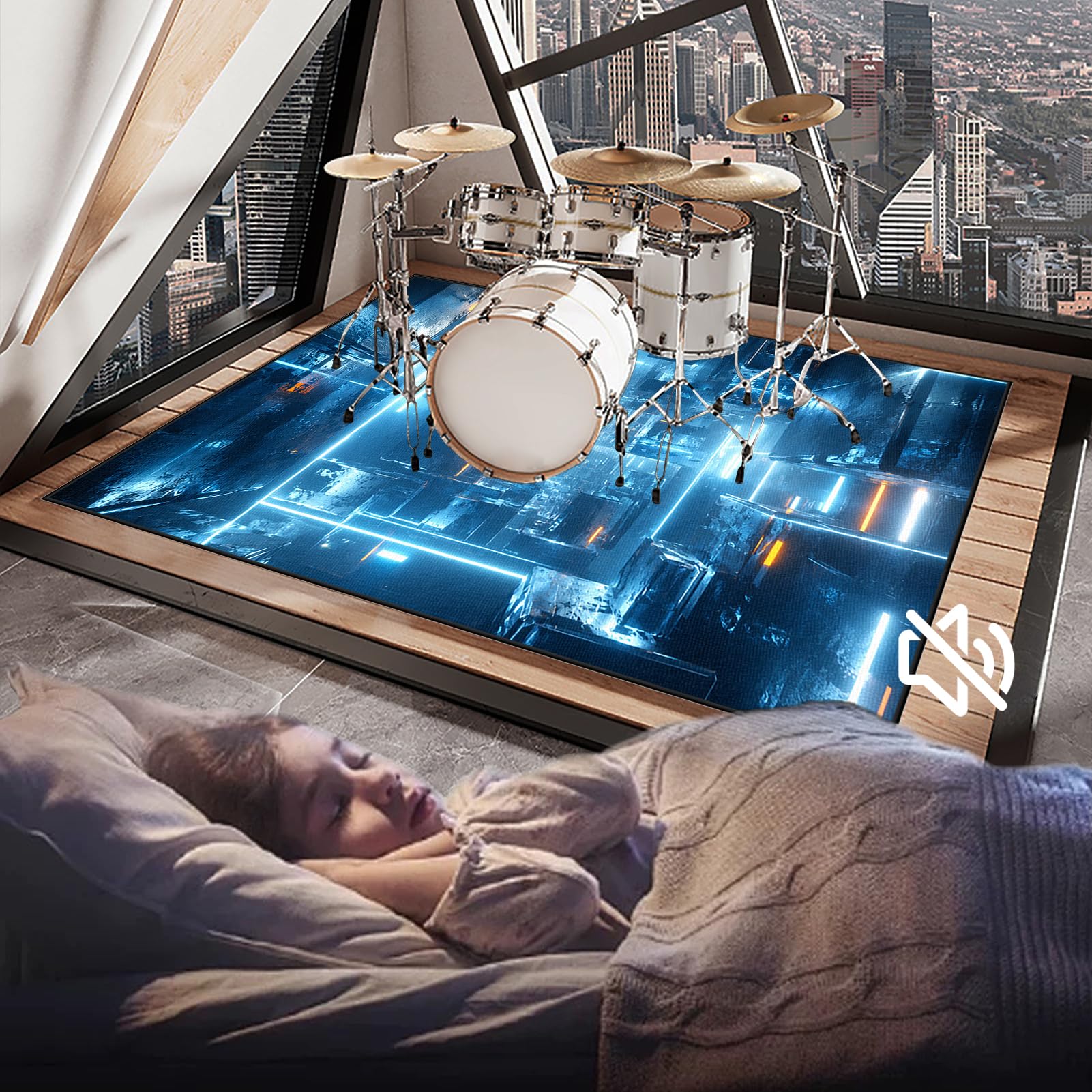 Dywan bębnowy mata dźwiękoszczelna Tapis pour Batterie Acoustique 160 x 120