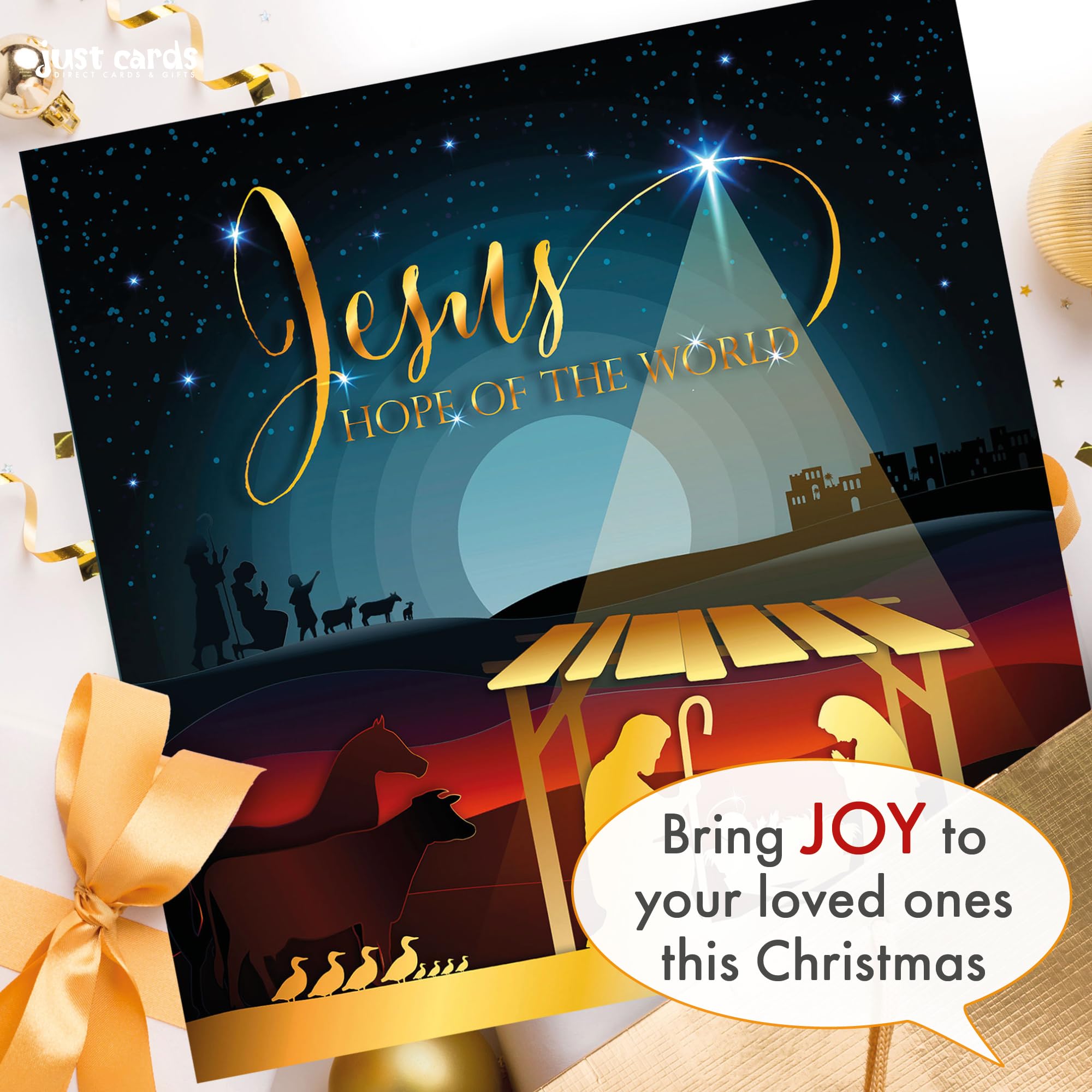 Christian Christmas cards, pack of 10, Hope, with Bible verse Romans 15:13 inside these religious Christmas cards - Image 2