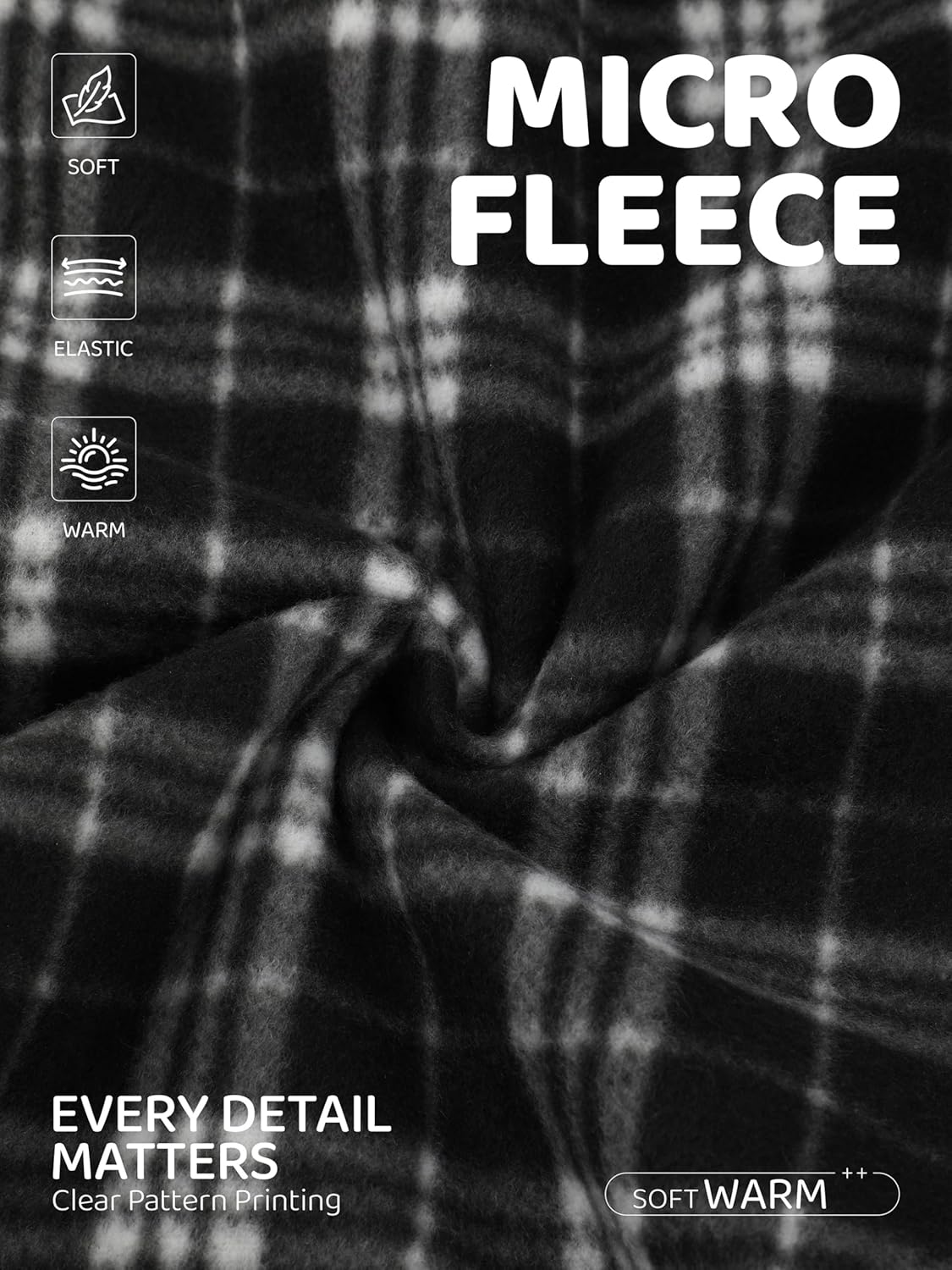 3 Pack Mens Pajama Pants Microfleece Plaid Pajama Bottoms Sleepwear PJ Sleep & Lounge Pants with Pockets & Drawstring - Image 2