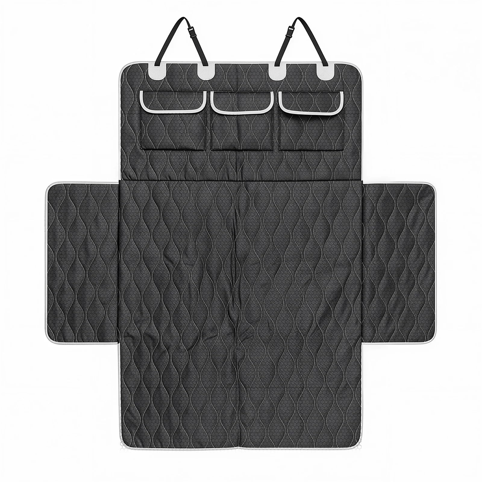 Kofferraumschutz für Hunde, Schichten gesteppt, wasserdicht und rutschfeste Rückseite, Seiten-/Stoßstangenschutz Car Trunk Liner