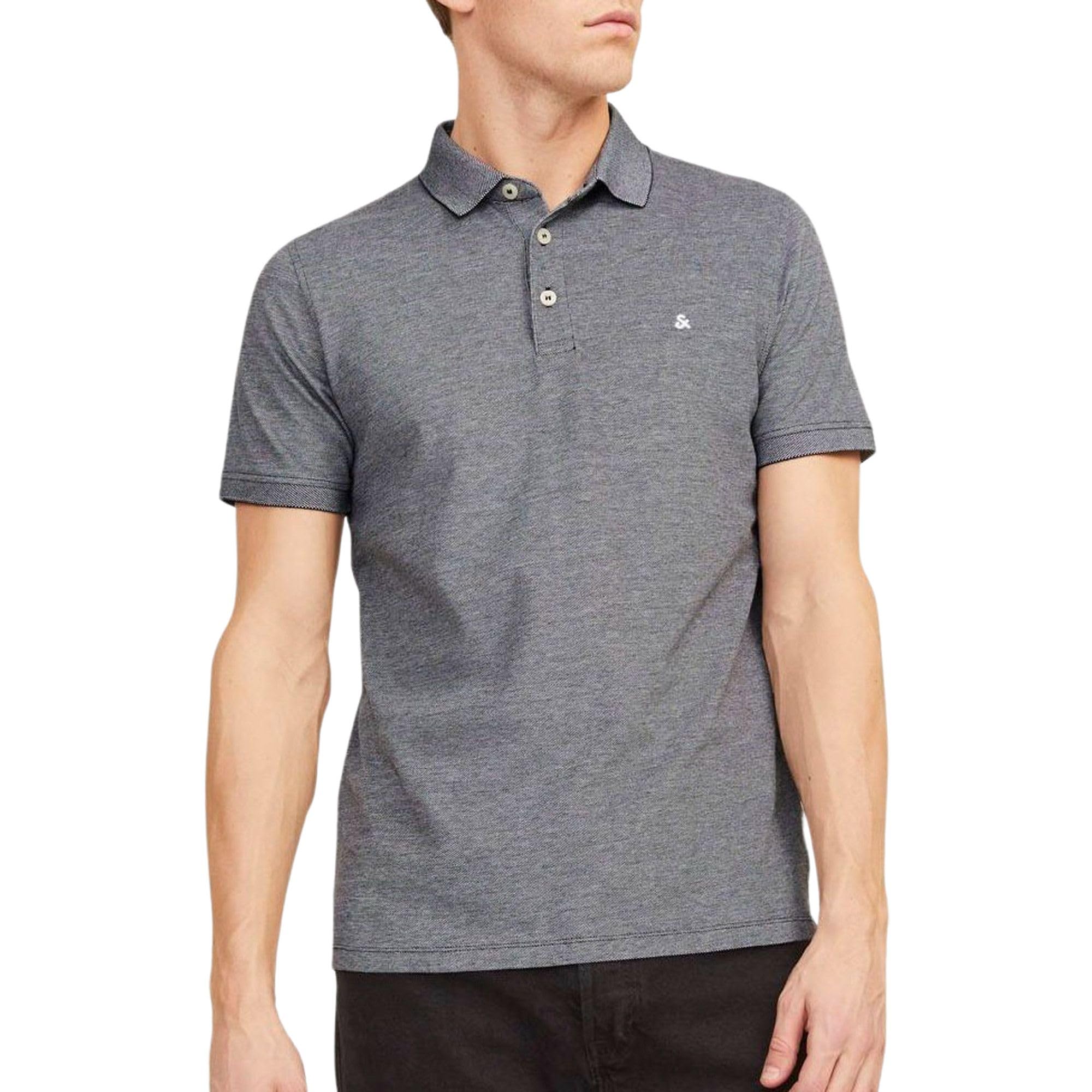 JACK & JONES Men's Jjepaulos Polo Ss Noos Shirt, Anthracite, XS