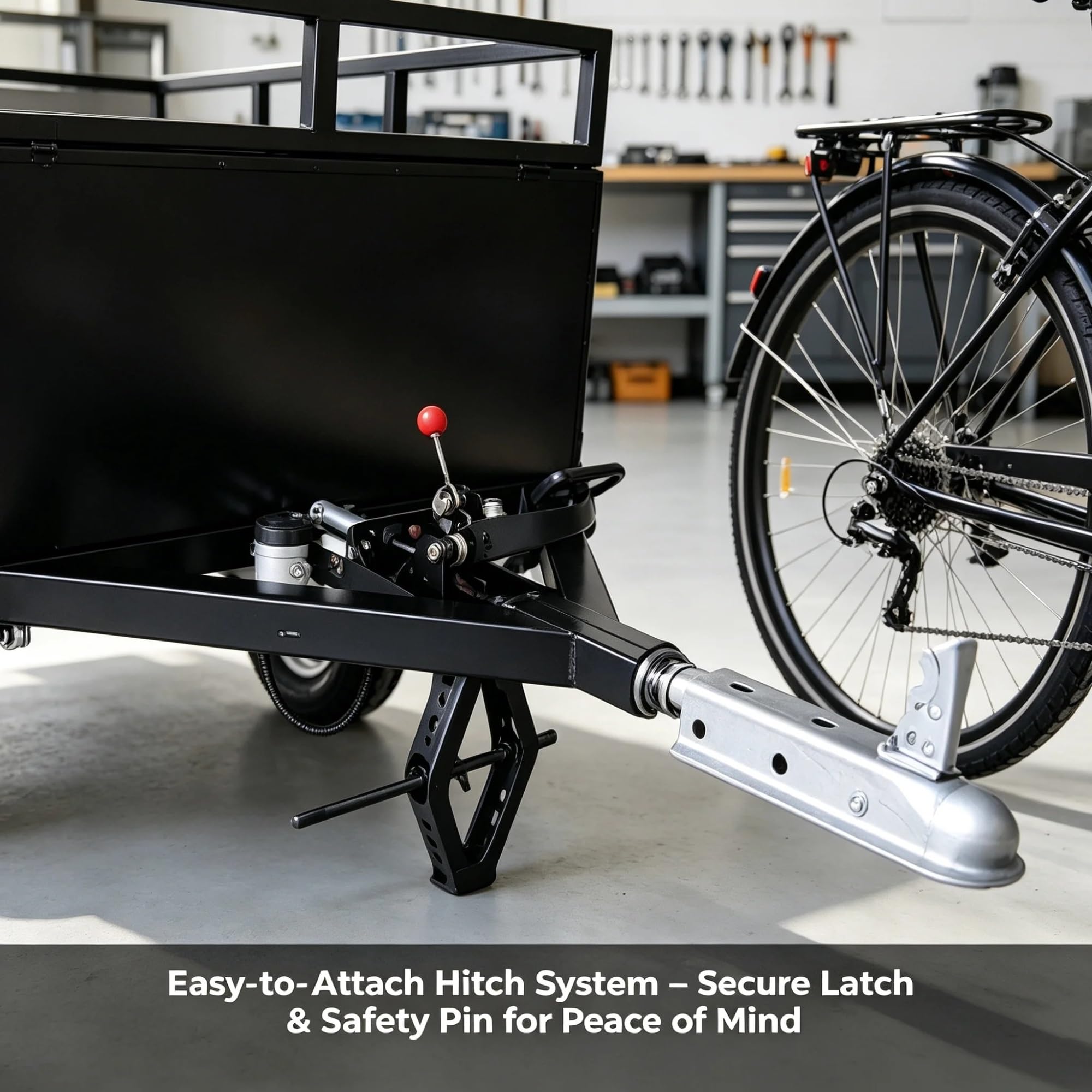 Remorque Vélo Cargo, Chariot Acier Lourd pour Vente de Rue | 150 lb + rangement pliable, vélos & tricycles – parfait pour marchands ambulants et étals