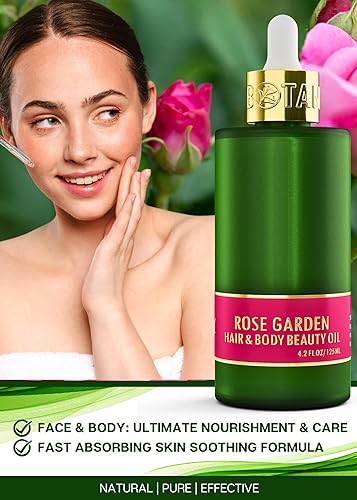 Miniatura 5 de Aceite nutritivo botánico para cuerpo y cabello  Jardín de rosas  Cuidado de la piel orgánico, puro y natural (4.2 fl oz  4.2 fl oz)