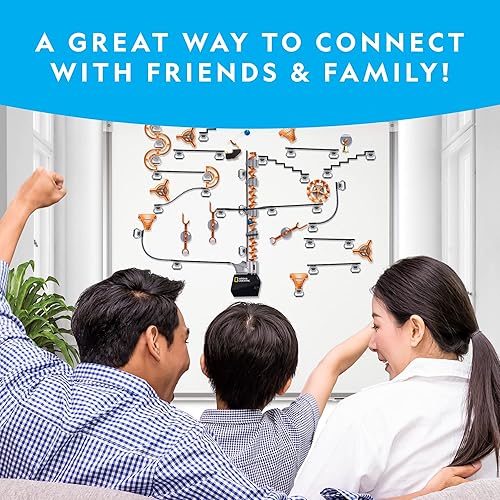 Miniatura 7 de National Geographic Magnetic Marble Run - Juego de construcción STEM de 150 piezas para niños y adultos con pista magnética, piezas de truco y