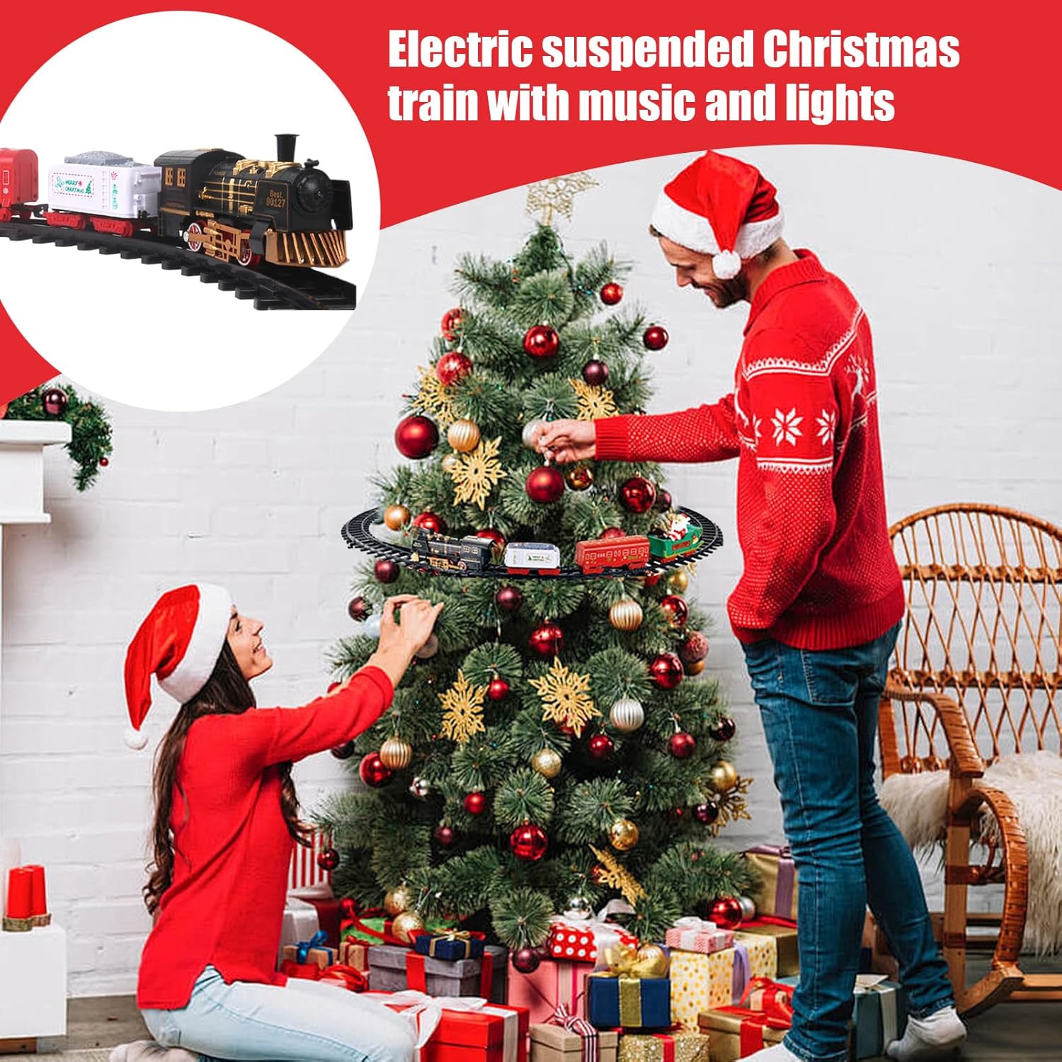 Train Toys - Track Car Model | Vintage Electric Train Model with Lights and Music,for Boys Girls Youth Teens Children Birthday Childrens Day New Years Day