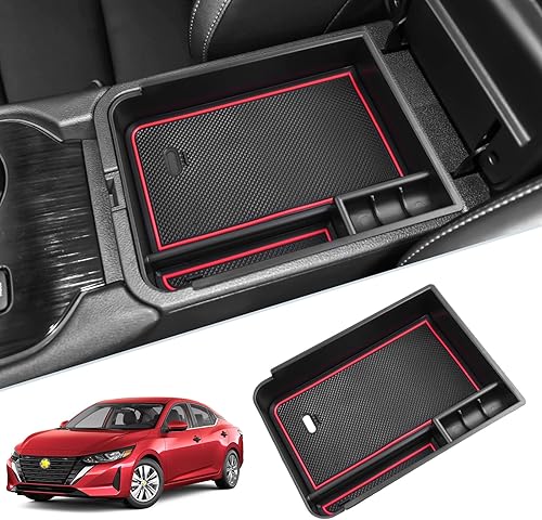 Para Nissan Sentra 2020 2021 2022 2023 2024 Organizador de consola central Insertar ABS negro materiales bandeja reposabrazos caja de almacenamiento disponible en Yaxa Costa Rica