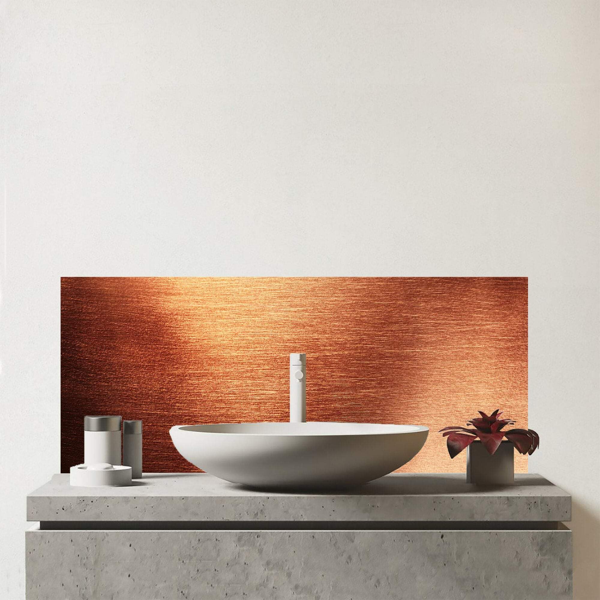 Warren Reed Designer Copper Plate Textures  Glass Bathroom Splashback from B&Q