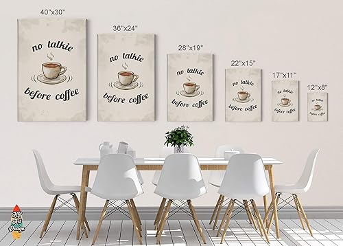 Miniatura 4 de HB Art Design No Talkie Before Coffee and Life Happens Coffee Helps 2 Panel Canvas Print Set Wall Art Coffee Bar Decor Coffee Signs Kitchen Wall