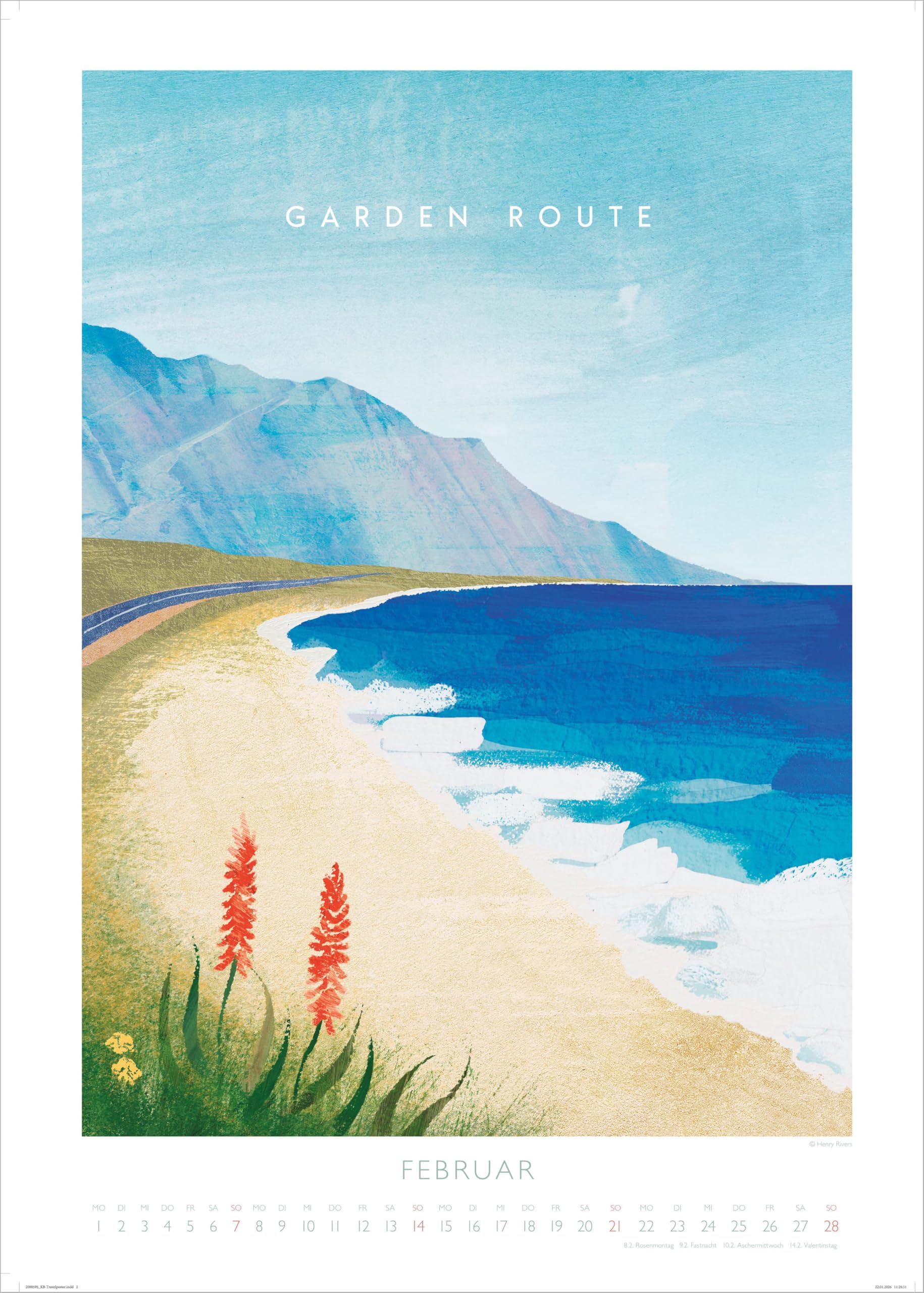 Rivers: Travelposter 2027: Wandkalender 50x70 cm mit Art-Deco-Reiseplakaten von Henry Rivers und Spiralbindung