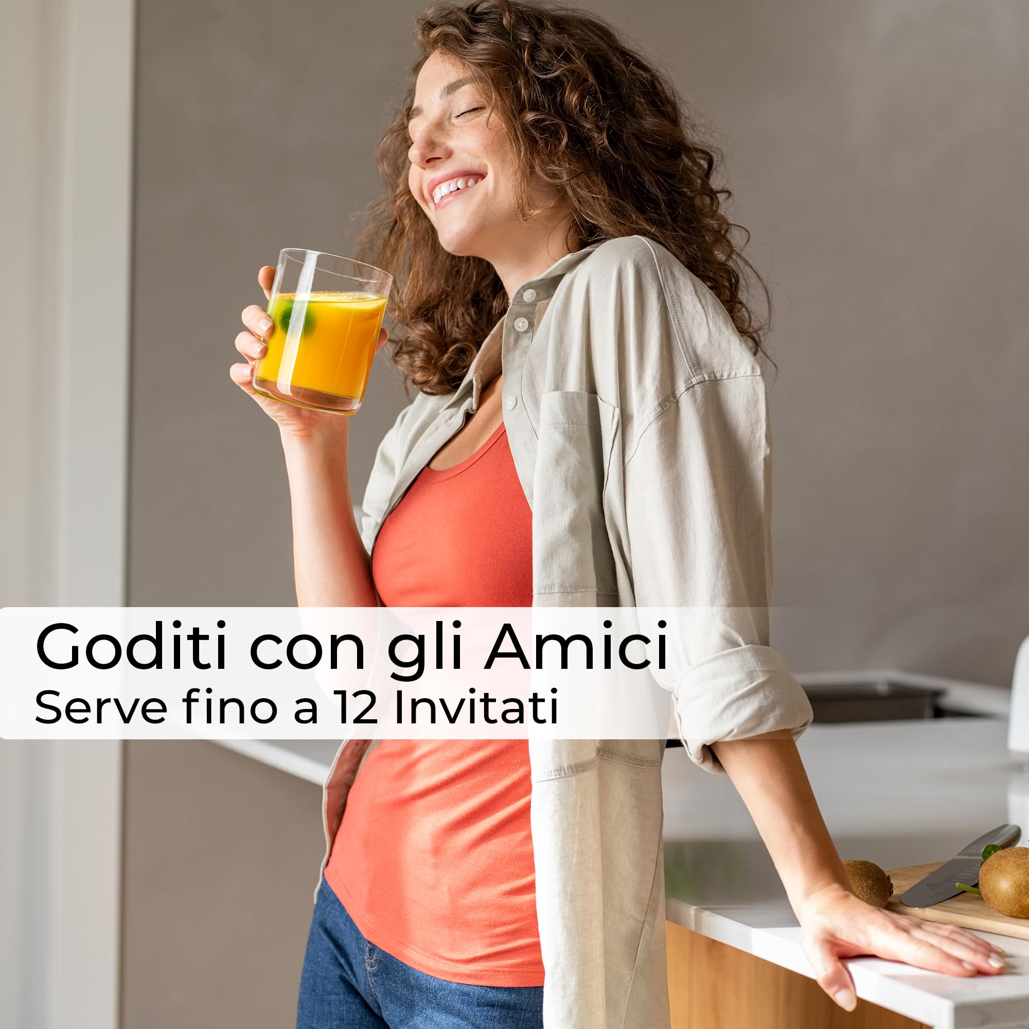 MIAMIO - Set di 12 bicchieri per bere / 6 bicchieri piccoli da 370 ml e 6 bicchieri grandi da 450 ml per acqua, cocktail, tè e birra - Lavabili in lavastoviglie