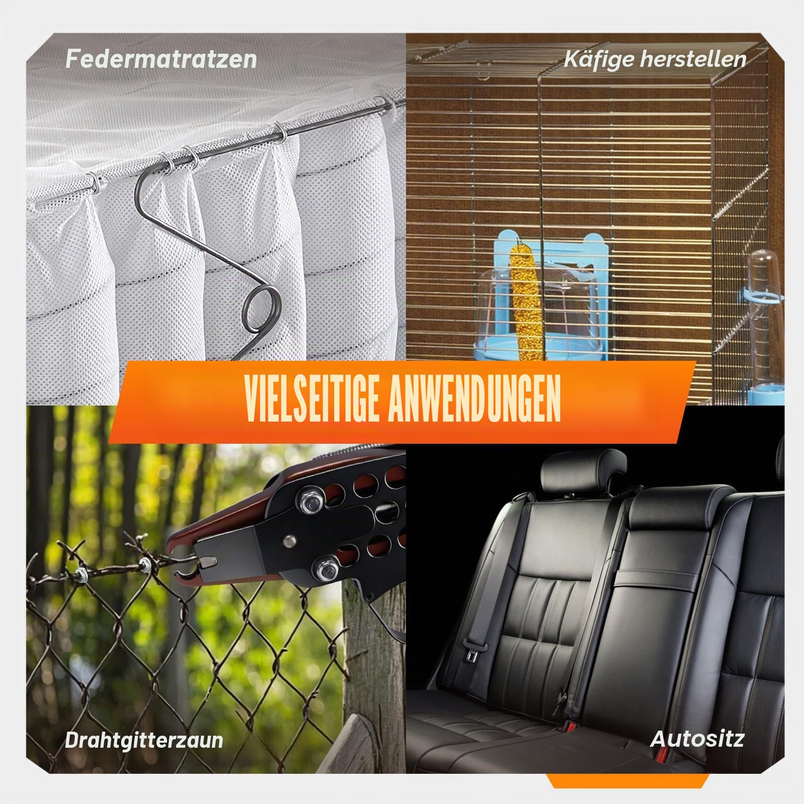 KAMSIN K-SC7E 15GA Pneumatische C Ring zange, 19 mm Krone 7,0 mm Verschluss Schweinering-zange für Gabionen, Zäune, Tierkäfige, Fallen und Befüllungsarbeiten