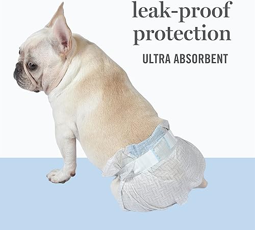 Miniatura 5 de Pañales desechables para perras, talla M de 16.5 a 21 pulgadas, cintura de 16.5 a 21 pulgadas, paquete de 12 pañales desechables para perras, a