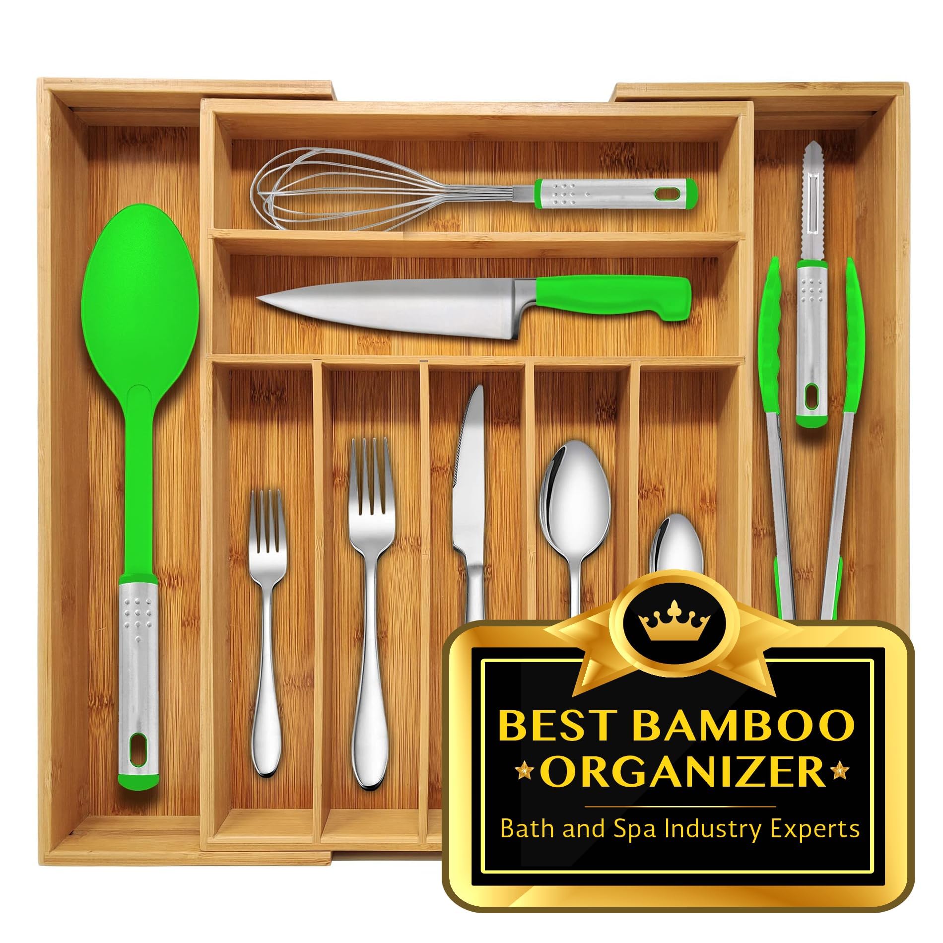 Nature Gear Bamboo Kitchen Drawer Organizer
