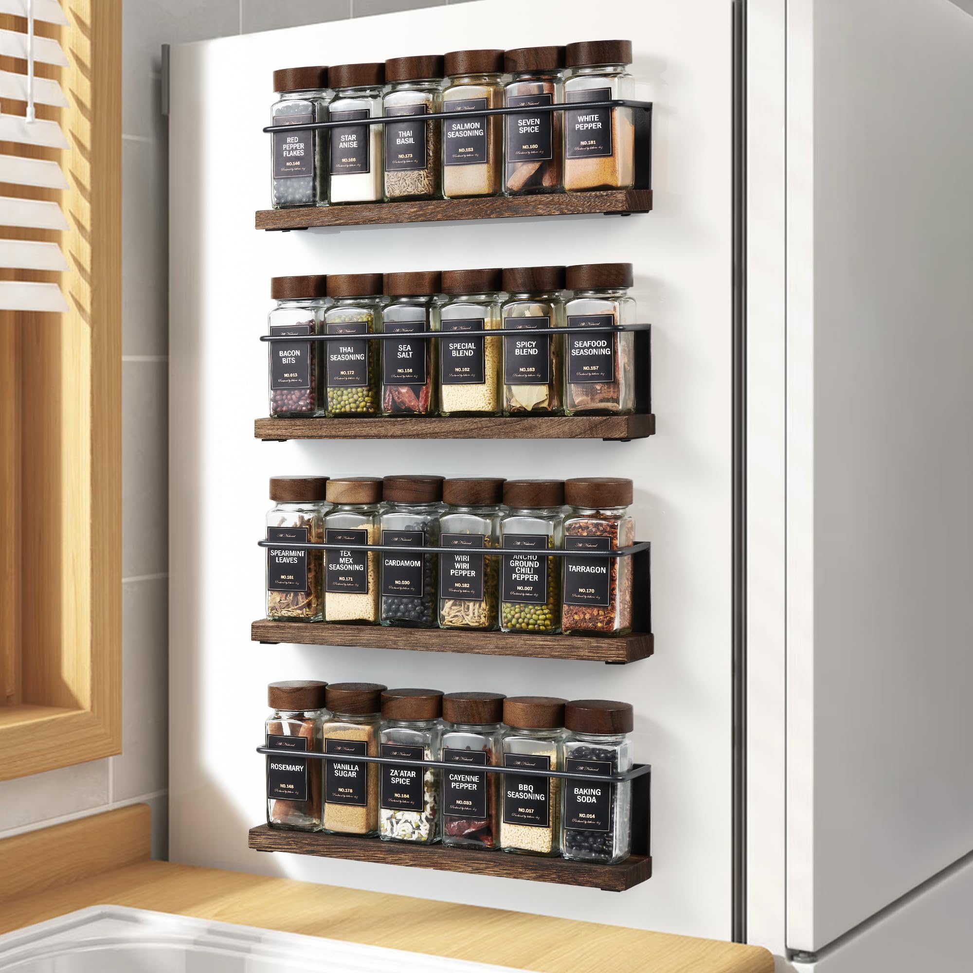 Amazon.com: KitHero 4 Pack Strong Magnetic Spice Rack Organizer