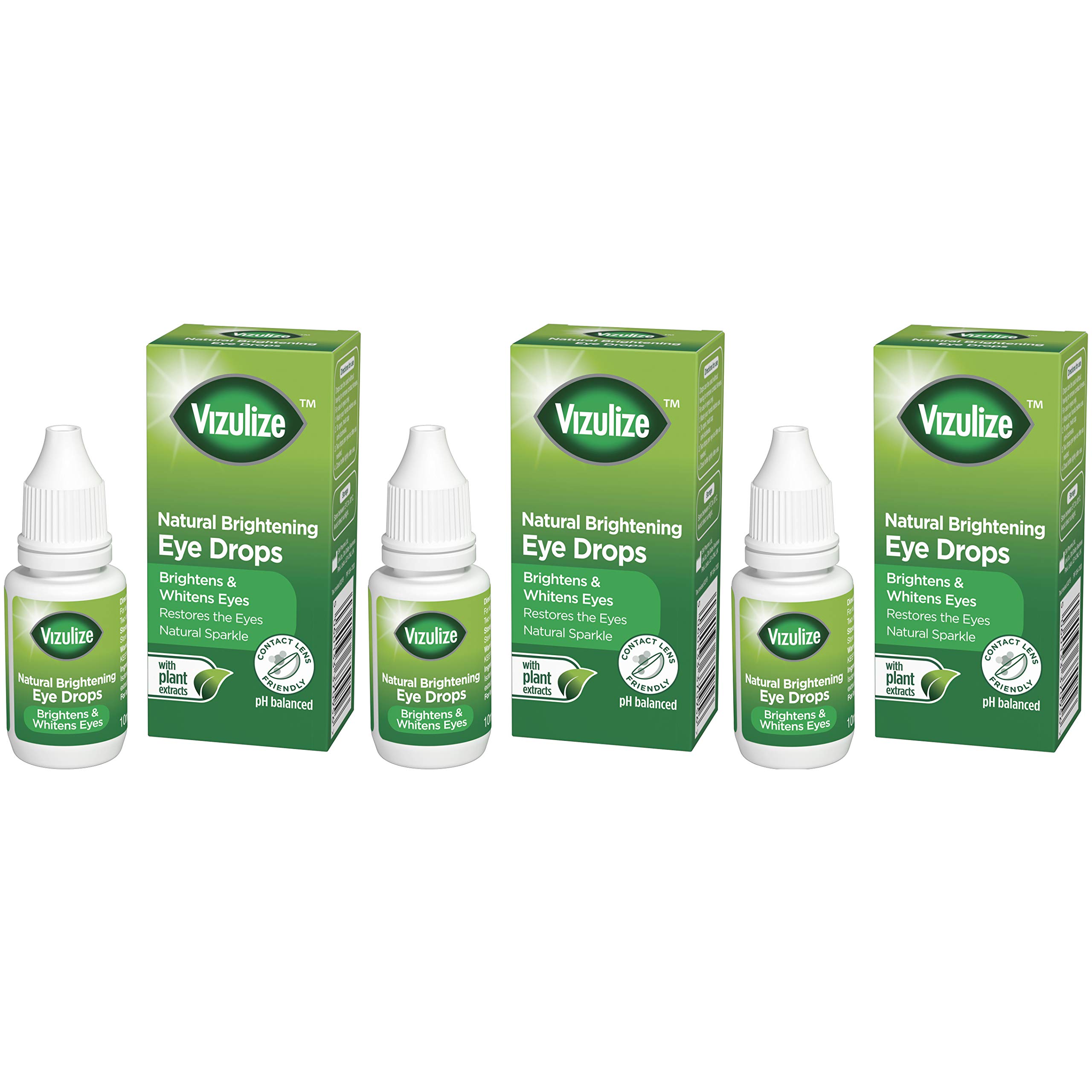 Natural Eye Brightener Drops, for a Brighter & Whiter Appearance, with Natural Plant Extracts, 3 x 10 ml Bottles