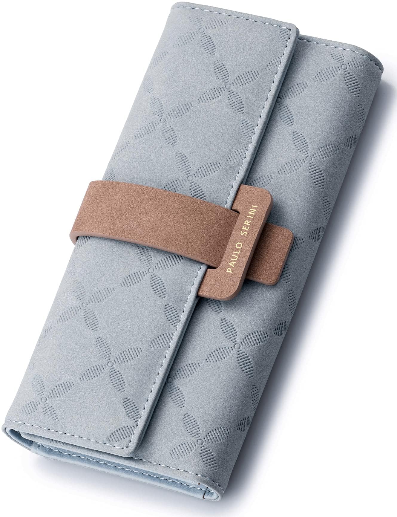 PAULO SERINI® Women's Large Purse with 9 Card Slots and Photo Window, Elegant Wallet Made of Soft 100% Vegan Leather with Coin Compartment